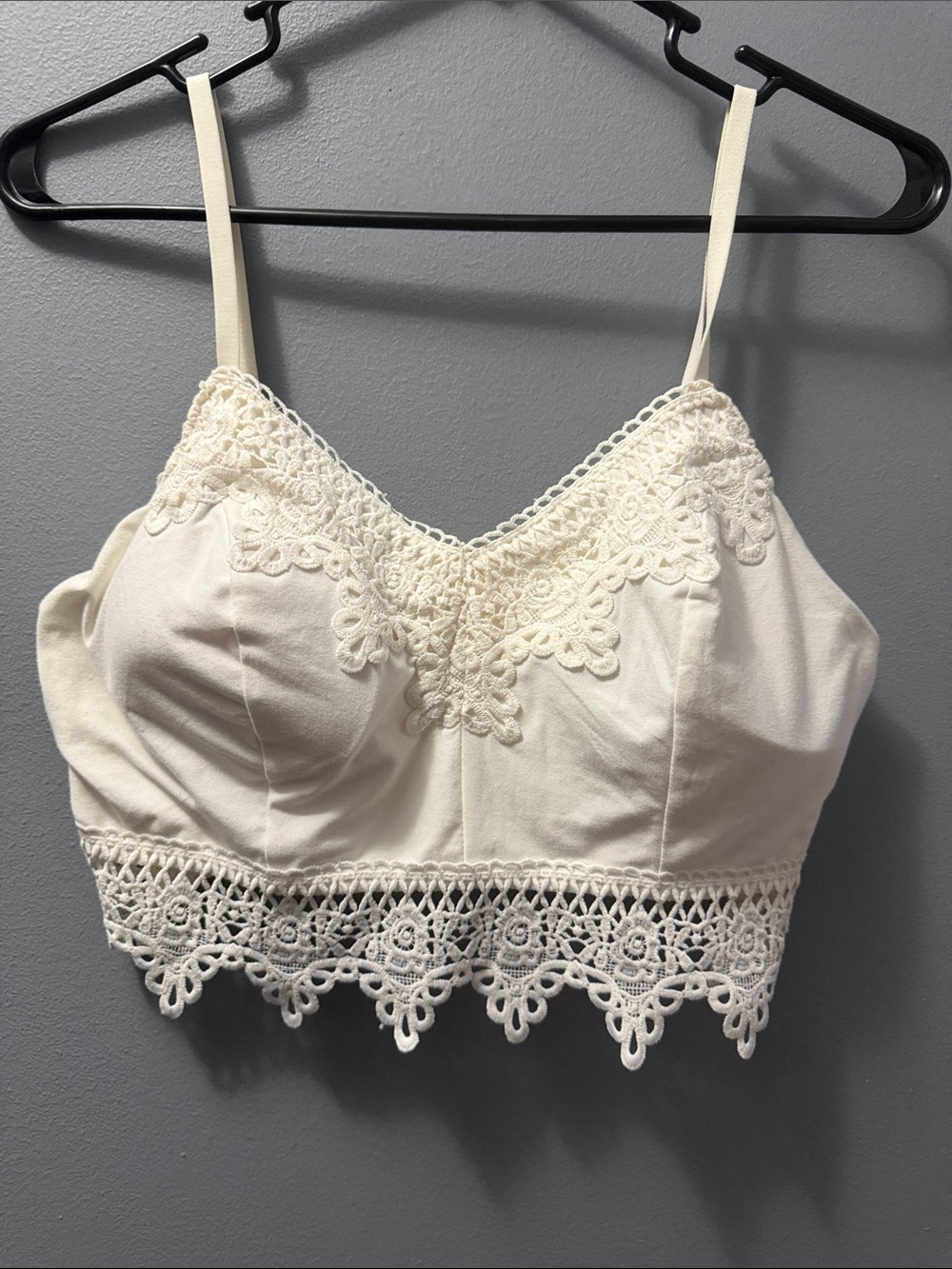 Mudd White Crochet Lace Bralette Camisole